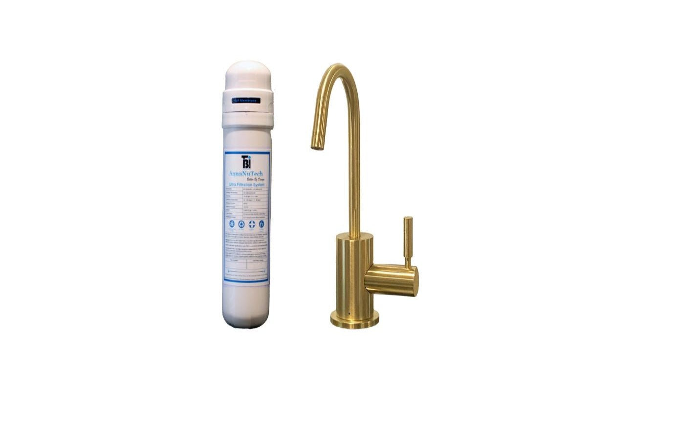 Filtration System Combo - Contemporary C-Spout Cold Water Faucet with Filtration System